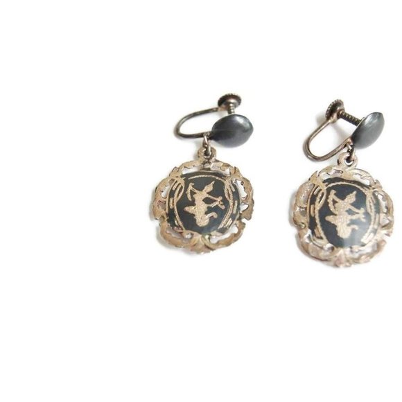 Siam Dancer Sterling Silver Earrings, 1930s Dancin - Picture 2 of 10